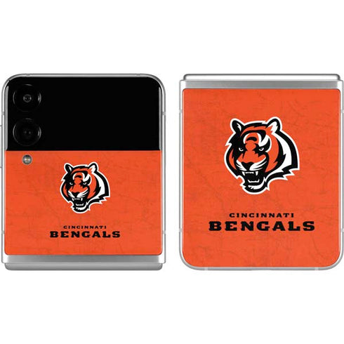 NFL Cincinnati Bengals - Alternate Distressed Galaxy Z Flip4 5G Skin